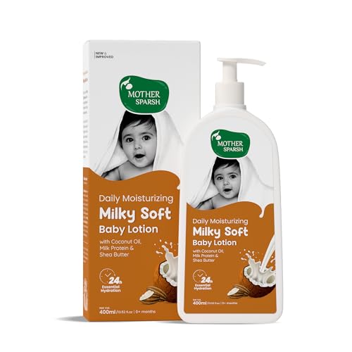 Mother Sparsh Milky Baby Lotion-400ML | Extra Gentle Moisturizer Hypoallergenic & pH ba…