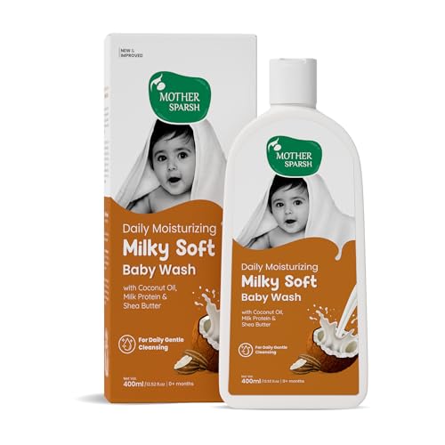 Mother Sparsh Milky Soft Baby Body Wash - 400ml | With Milk Protein & Coconut Oil | pH…