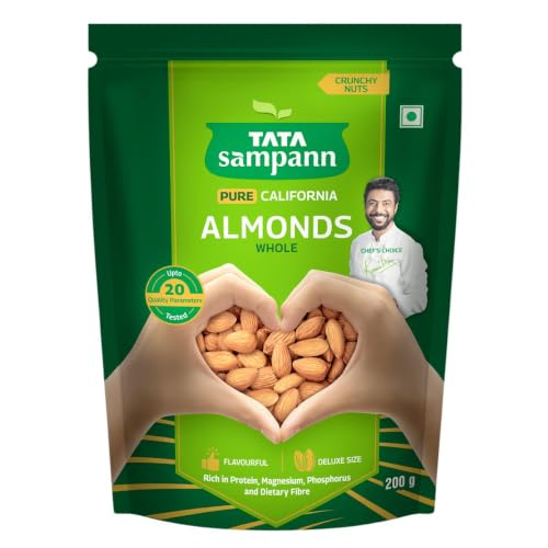 Tata Sampann Pure California Almonds Whole, 200g, Premium Badam Giri, Rich in Protein,…