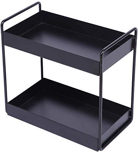 Cri8Hub Metal 2 Tier Standing Spice Rack, Bathroom Countertop Storage Shelf Organizer,…