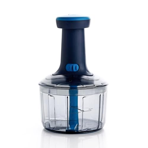 Ganesh Manual Hand Press Bingo Push Chopper with 3 Blades for Effortless Chopping Veget…