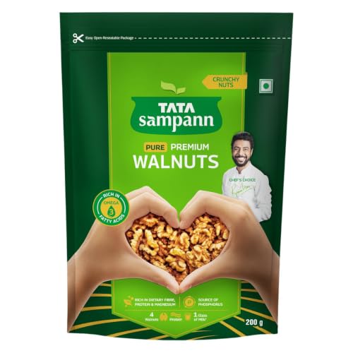 Tata Sampann Premium Walnut Kernels, 200g, Dried Akhrot Giri, Healthy Snacks, Walnuts w…