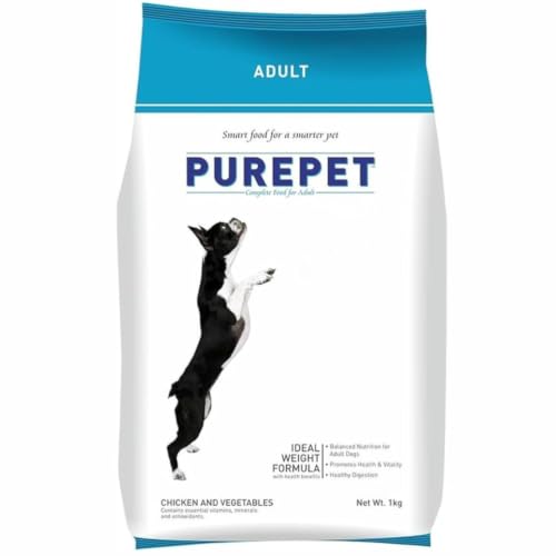 Purepet Adult Dry Dog Food 1kg | Chicken & Vegetable Flavour | Promotes Health & Vitali…