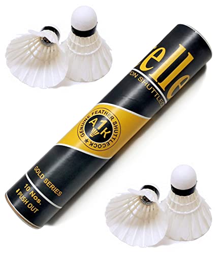 AMIFIT Steller Gold Series Feather Shuttlecock, Pack of 3 (White)