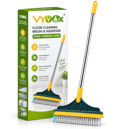 VYOOx 2 in 1 Bathroom Cleaning Brush Long Handle,Floor Cleaner Brush,Toilet Cleaning Br…