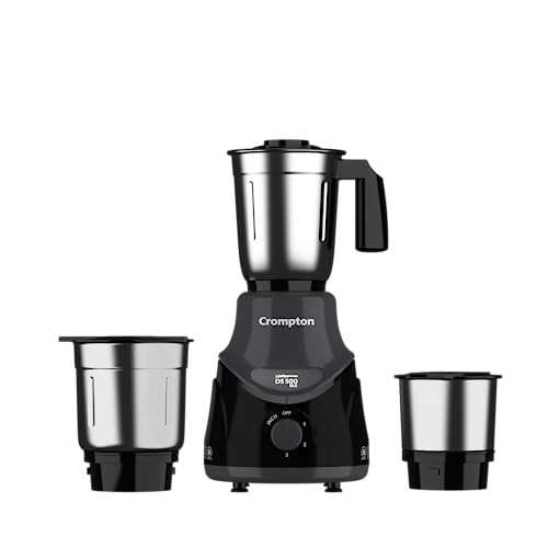 Crompton DS 500 BLKX 500-Watt Mixer Grinder with Powertron Motor & Motor Vent-X Technol…