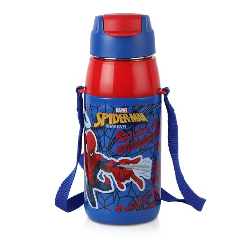 CELLO Puro Steel-X Hydra Kid 600 Inner Steel Insulated Water Bottle 520ml, Blue | Spide…