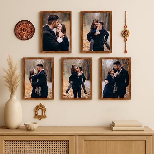 Art Street A4 Size Photo Frame For Wall Set of 5 Brown Picture Frame For Home and Offic…