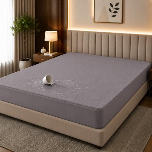 Mattress Protector 100% Waterproof King Size 72x72 Inches | Premium Cotton Feel, Ultra…