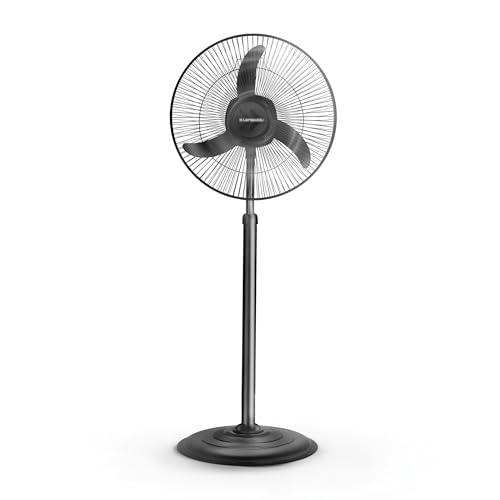 LONGWAY Bolt Black Pedestal Fan, P1 400 mm, Ultra High Speed, 3 Blade, Decorative Star…