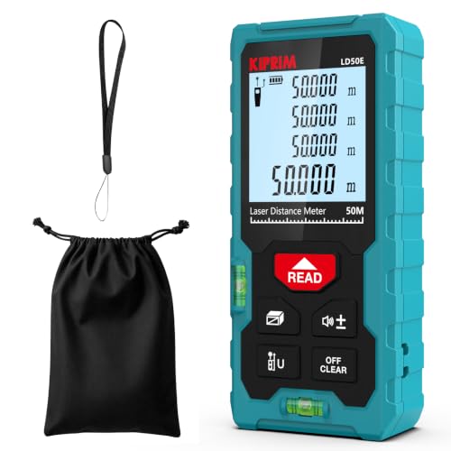 Kiprim Laser Distance Measure High Accuracy 165ft Kiprim LD50E Laser Tape Measure 50M C…
