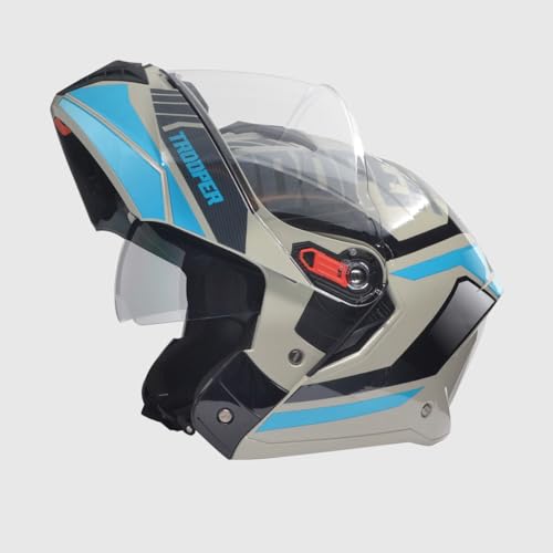 Studds Trooper Dv D1 Isi and Dot Certified Matt Finish Flip-Up Full Face Motorcycling H…