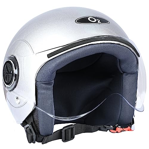O2 Open Face / Half face Helmet Unisex for Bike Women Men ISI Certified with Clear Viso…