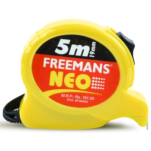 FREEMANS NEO 5m:19mm Steel Inchi Pocket Measuring Tape with Unbreakable ABS Case, Click…