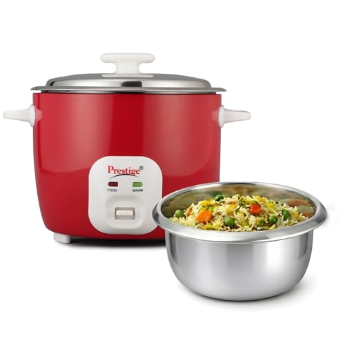 Prestige Delight Cute 1.8 Bowl Electric Rice Cooker(1.8L for Rice-Open Type, Silky Red,…
