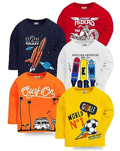 Kuchipoo Boys Regular Fit Cotton T-Shirts (KUC-TSHRT-256, 2-3 Years, Multi-Colored)