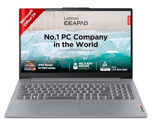 Lenovo Ideapad Slim 3, AMD Ryzen 5 7520U, 16GB, 512GB SSD, FHD Thin and Light Laptop, 1…