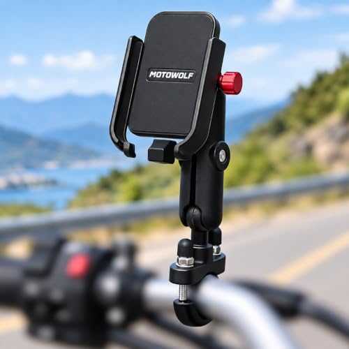 ADOFYS Motorcycle Phone Holder 360°Rotation U-Bolt Base Aluminum Alloy Material/Materia…