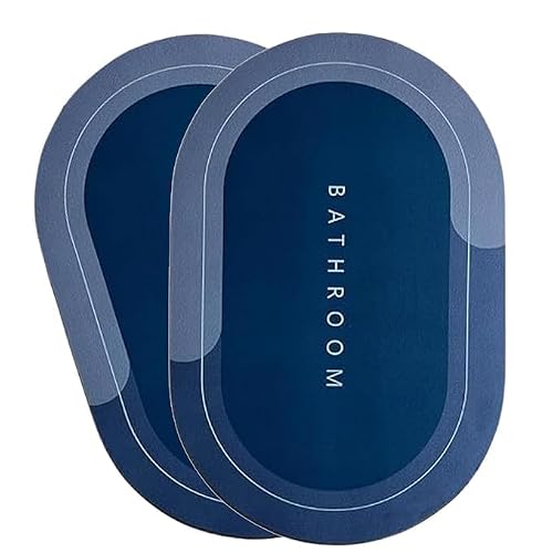 VERVENIX Pack of 2 Bathroom Mats Anti Slip Quick Dry Soft Water Absorbing | Oval Anti-S…