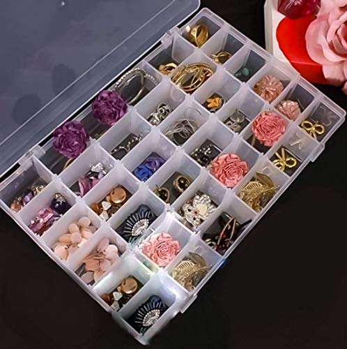 Leawall Plastic 36 Grid Multicolorpurpose jewellery organisers box Rectangular organize…