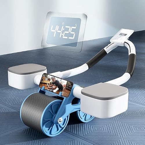 Lifelong LLAR02 Ab Roller With Automatic Rebound, Elbow Support, Timer & Mobile Holder,…
