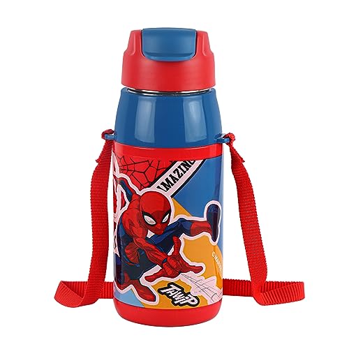 CELLO Puro Steel-X Hydra Kid 400 Inner Steel Insulated Water Bottle 400ml, Red | Spider…