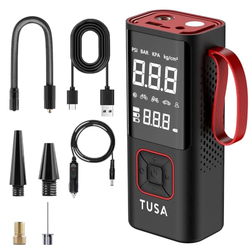 TUSA Storm X Cordless Tyre Inflator - Wired + Wireless (6000 mAh Battery & 12V Car Port…