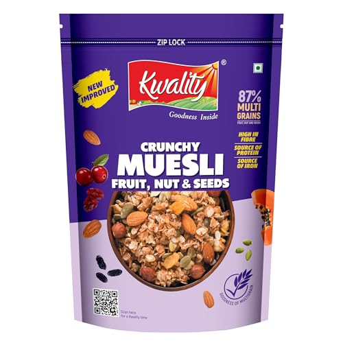 Kwality Muesli Fruit and Nut 500gram | 76% Multi Grains | No Maida | Natural Source of…