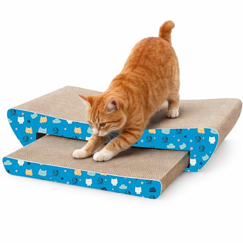 Foodie Puppies 2-in-1 Reversible Cat Scratcher Pad with Catnip for Cats & Kittens - (Pu…