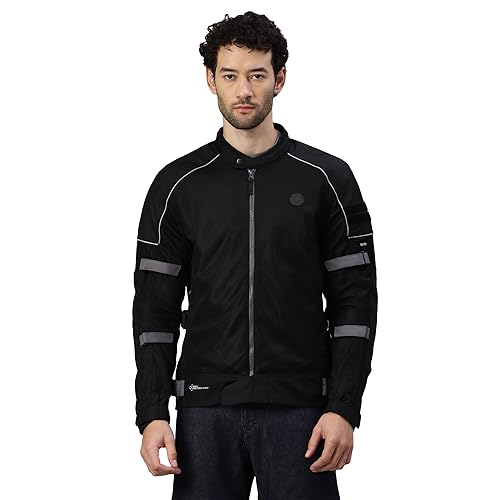 Royal Enfield unisex-adult Polyester Standard Length Streetwind V3 Riding Jacket Black…