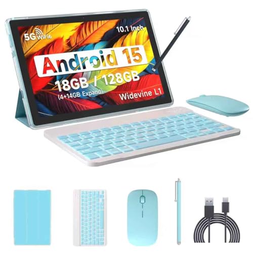 IWEGGO Android 13 Tablet with Keyboard, 10 Inch, 2-in-1 Blue 8GB RAM+128GB ROM, 1TB Exp…