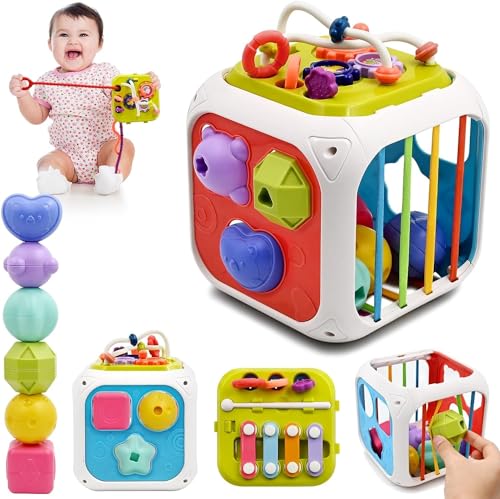 TEC TAVAKKAL Montessori 7 in 1 Baby Sensory Toy for Kids - Educational Learning Shape S…