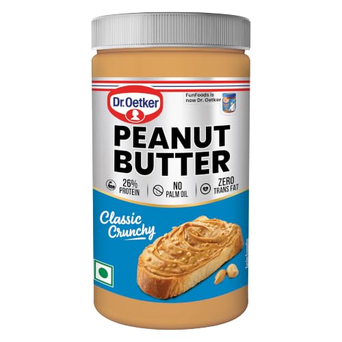 Dr. Oetker FunFoods Peanut Butter Crunchy,750G|91% Roasted Peanuts|25% Protein per 100G…