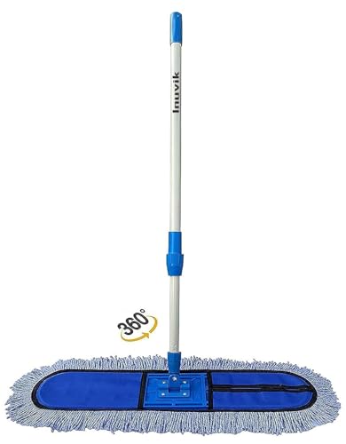 Inuvik Microfiber Wet & Dry Cotton Pad Floor Mop 75x14x6(18-Inch Head) with 4 Feet Tele…
