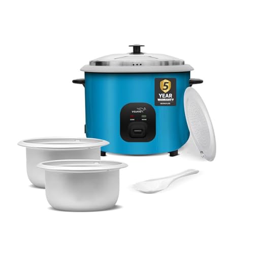 V-Guard VRC 2.8-Litre Electric Rice Cooker with 1000 W Power, 2 Pots, Spatula, Rice Sep…
