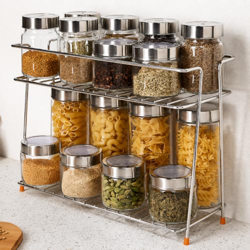 NH10 DESIGNS Tabletop Spice Rack For Your Kitchen_Countertop Spice s And Masala Rack 2…