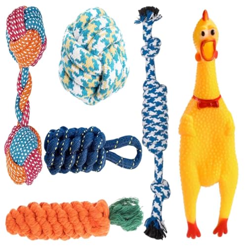 Agirav Dog Toy Set - Tail, Chew, Puppy Teething, Rope, Squeaky Toys for Small to Medium…