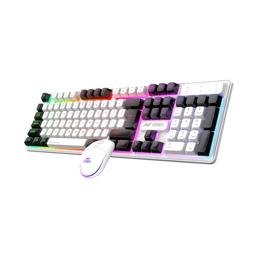 Ant Esports KM1610 LED Wired Gaming Keyboard and Mouse Combo, 104 Keys Rainbow Backlit…
