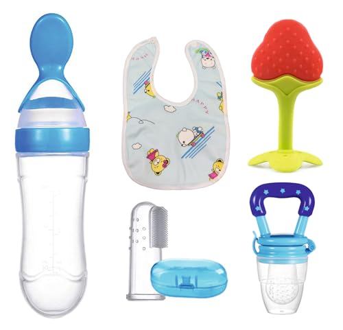 Roforuf Baby Silicone Feeding & Teething Set | Soft BPA-Free Food & Fruit Feeder Pacifi…