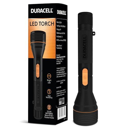 Duracell LED Torch Light, Super Bright, 12000 LUX, Ultra-Light and Easy to Carry Design…