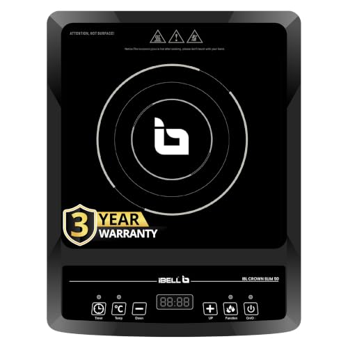 IBELL SLIM50 Induction Cooktop, 2000W, 3-YEAR WARRANTY, Digital Touch Control, LED Disp…