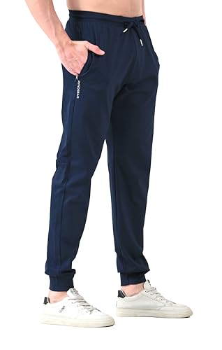 RynoGear Men High Rise Regular Fit Super Stretchable Track Pant Navy Blue, 2XL