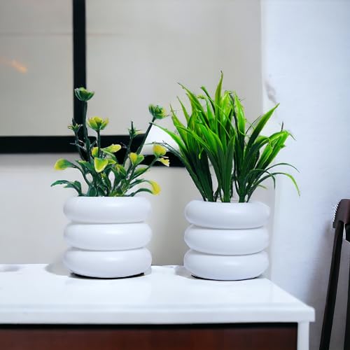 Flora Planet Plastic Wild Artificial Flower Plants with Cute Pot | Faux Flower Plant fo…