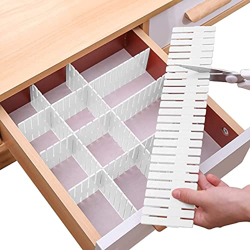 LEAWALL 8 Pcs Adjustable Stretchable Interlocking Drawer Clapboard Divider/Grid Closet…