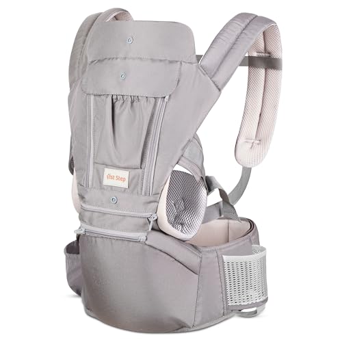 1st Step 5 in 1 Hip Seat Baby Carrier with 5 Carry Positions, Detachable Hip seat, Padd…