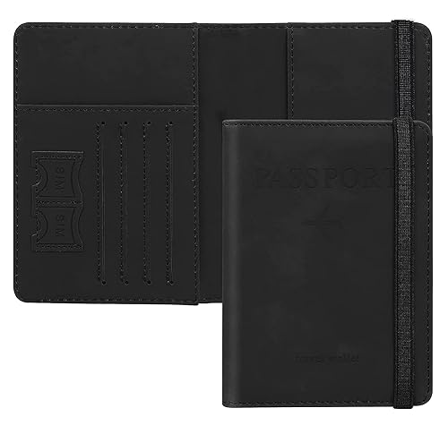 Stealodeal RFID Protecor Black Passport Holder Travel Wallet Organiser, Passport Case w…