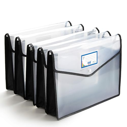 SPS File Folder, Transparent Poly-Plastic for A4/Foolscap Documents | Snap Button File…