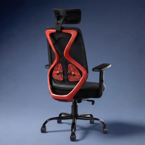 CELLBELL C190 Berlin Office Chair, High Back Mesh Ergonomic Home Office Desk Chair (Red…