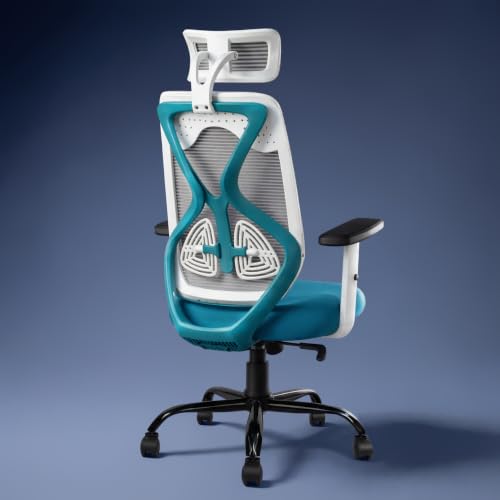 CELLBELL C190 Berlin Office Chair, High Back Mesh Ergonomic Home Office Desk Chair (Whi…