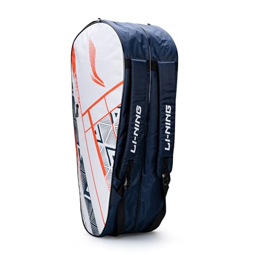 Li-Ning Raider Max Double Zipper Polyester Badminton Kit Bag (White) | Unbreakable Zipp…